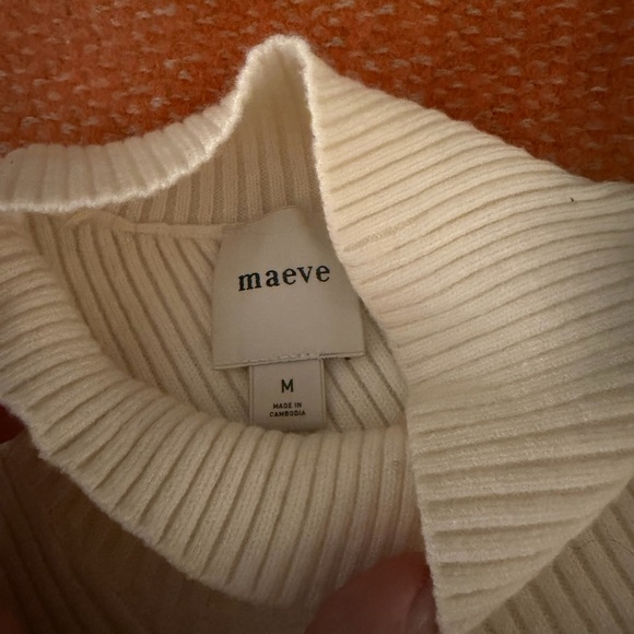 Anthro Maeve Cream Turtleneck Sweater - like new and stunning! - Picture 3 of 4